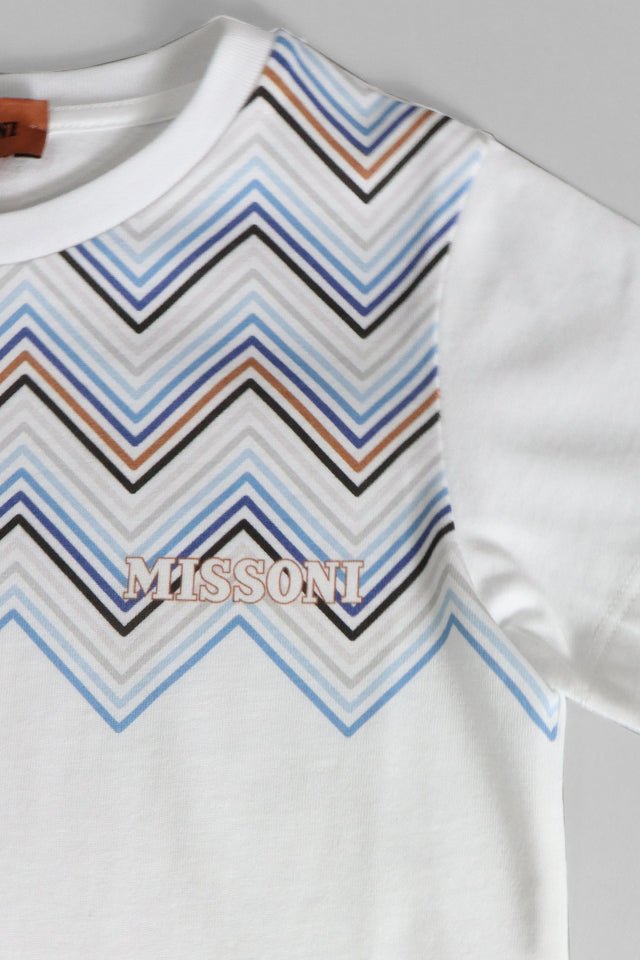 T-shirt Missoni bianca e blu - Angel Luxury