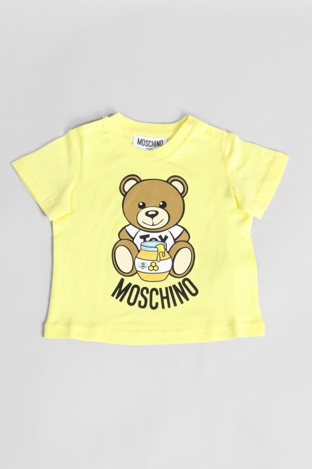 T-shirt Moschino gialla con teddy e miele - Angel Luxury