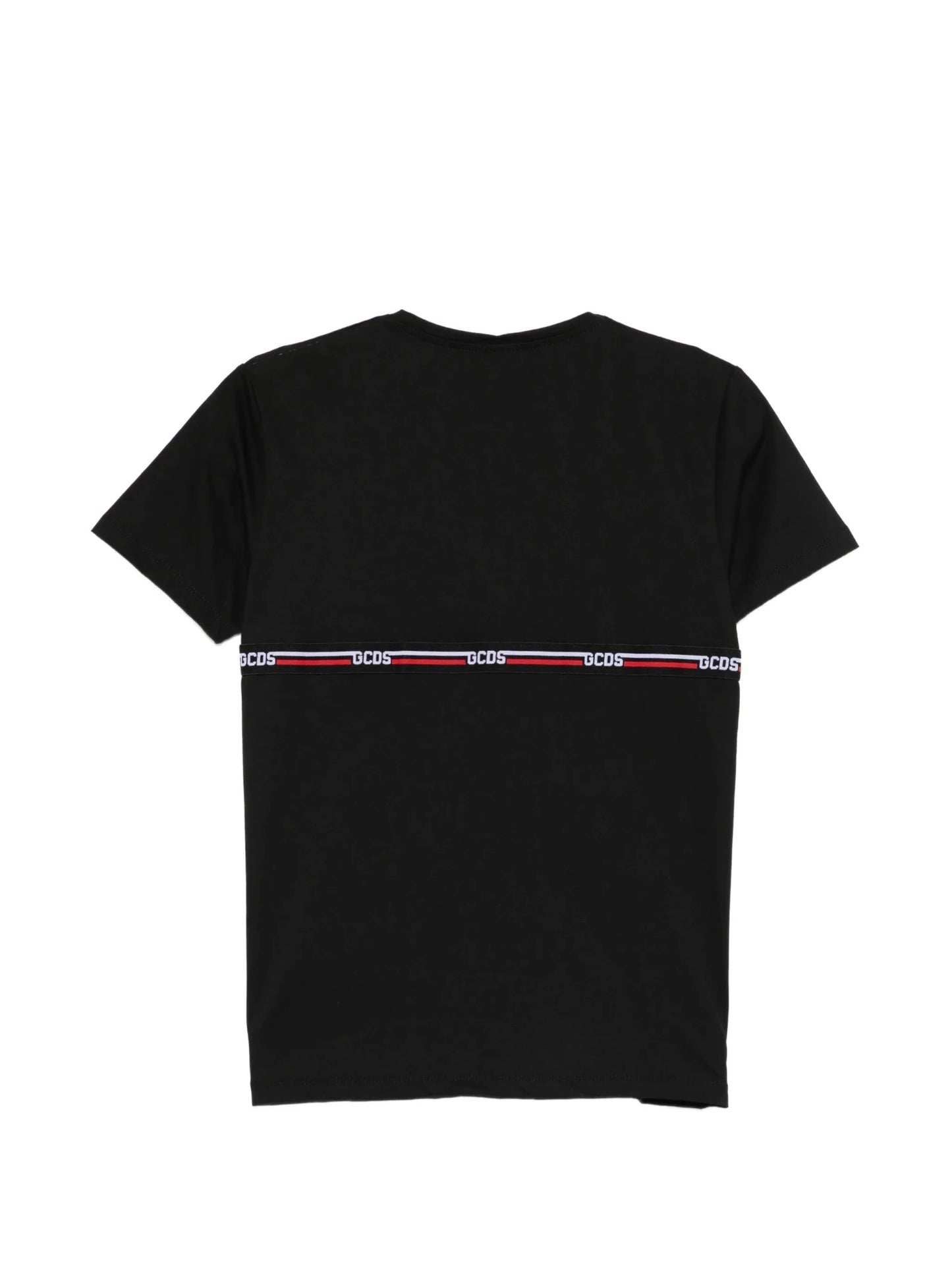 T - SHIRT NERA CON BANDA IN LOGO GCDS - Angel Luxury