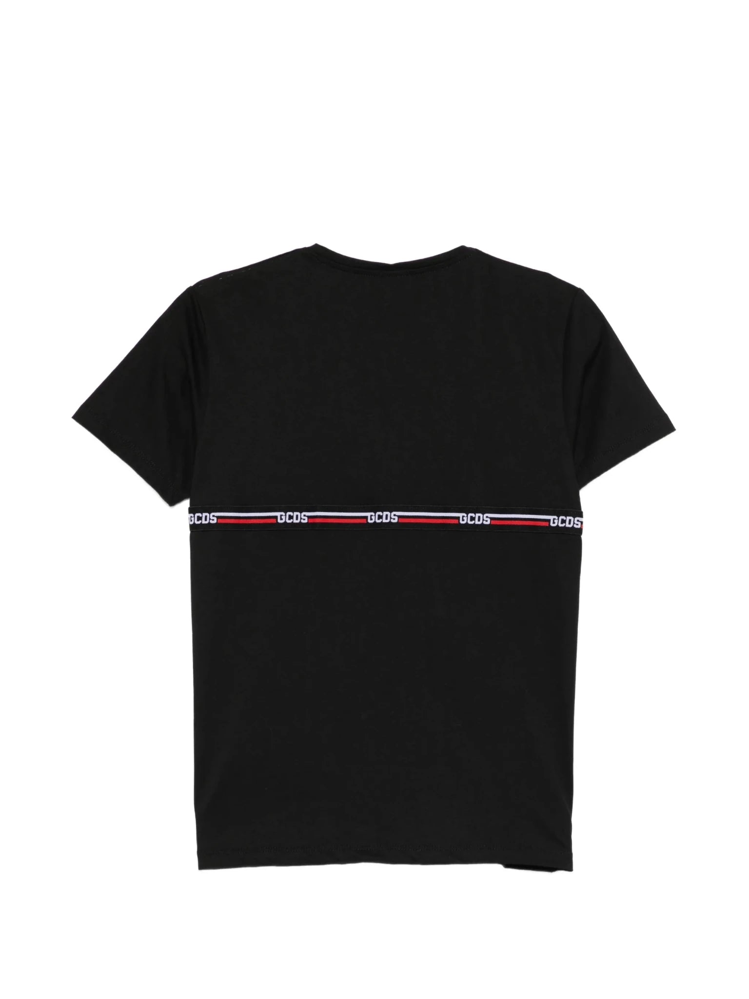 T - SHIRT NERA CON BANDA IN LOGO GCDS - Angel Luxury