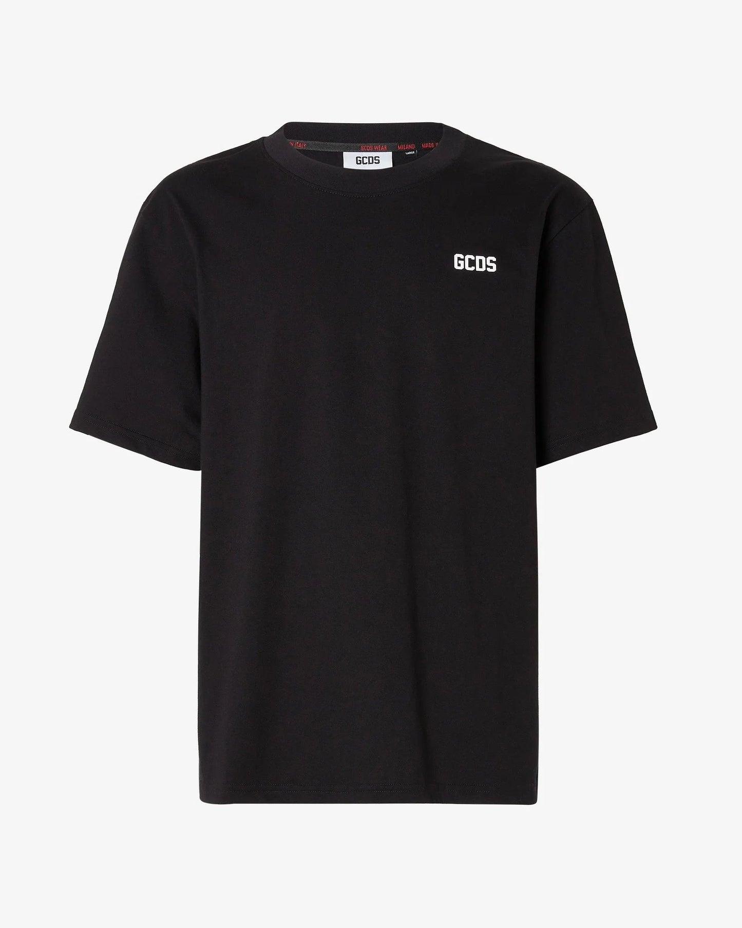 T - SHIRT NERA CON LOGO BIANCA GCDS - Angel Luxury