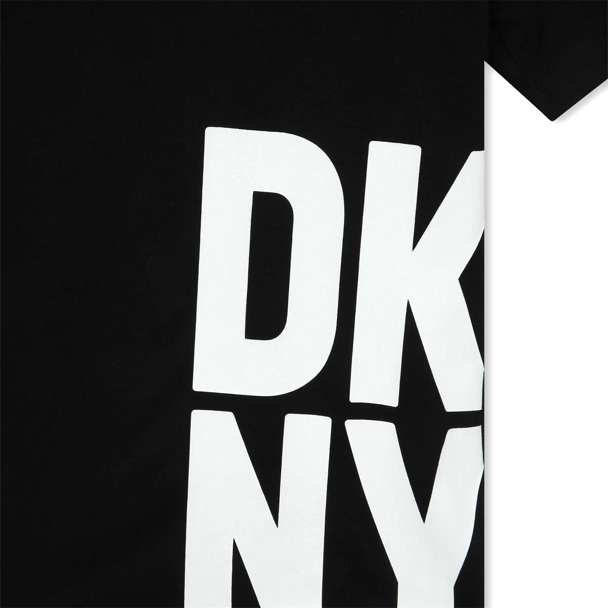 T-SHIRT NERA CON LOGO BIANCO DKNY - Angel Luxury