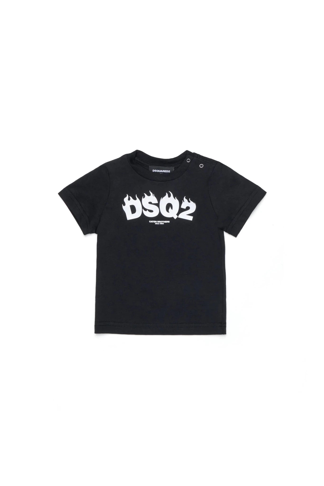 T - SHIRT NERA CON LOGO BIANCO DSQUARED2 - Angel Luxury