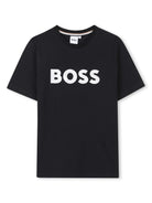 T - SHIRT NERA CON LOGO BIANCO HUGO BOSS - Angel Luxury