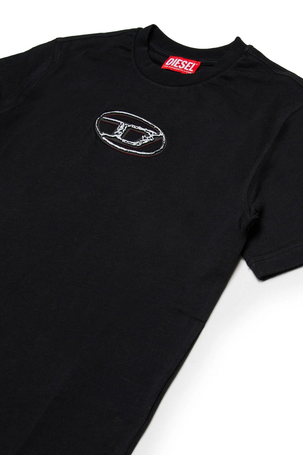 T - SHIRT NERA CON LOGO BIANCO IN RILIEVO DIESEL - Angel Luxury