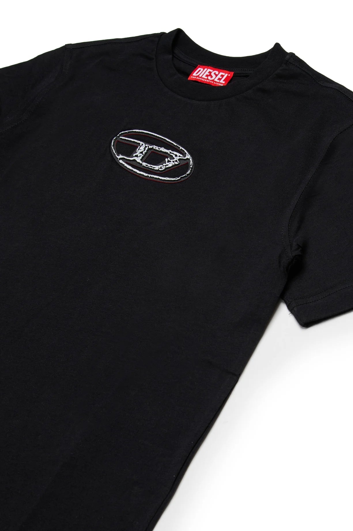 T - SHIRT NERA CON LOGO BIANCO IN RILIEVO DIESEL - Angel Luxury