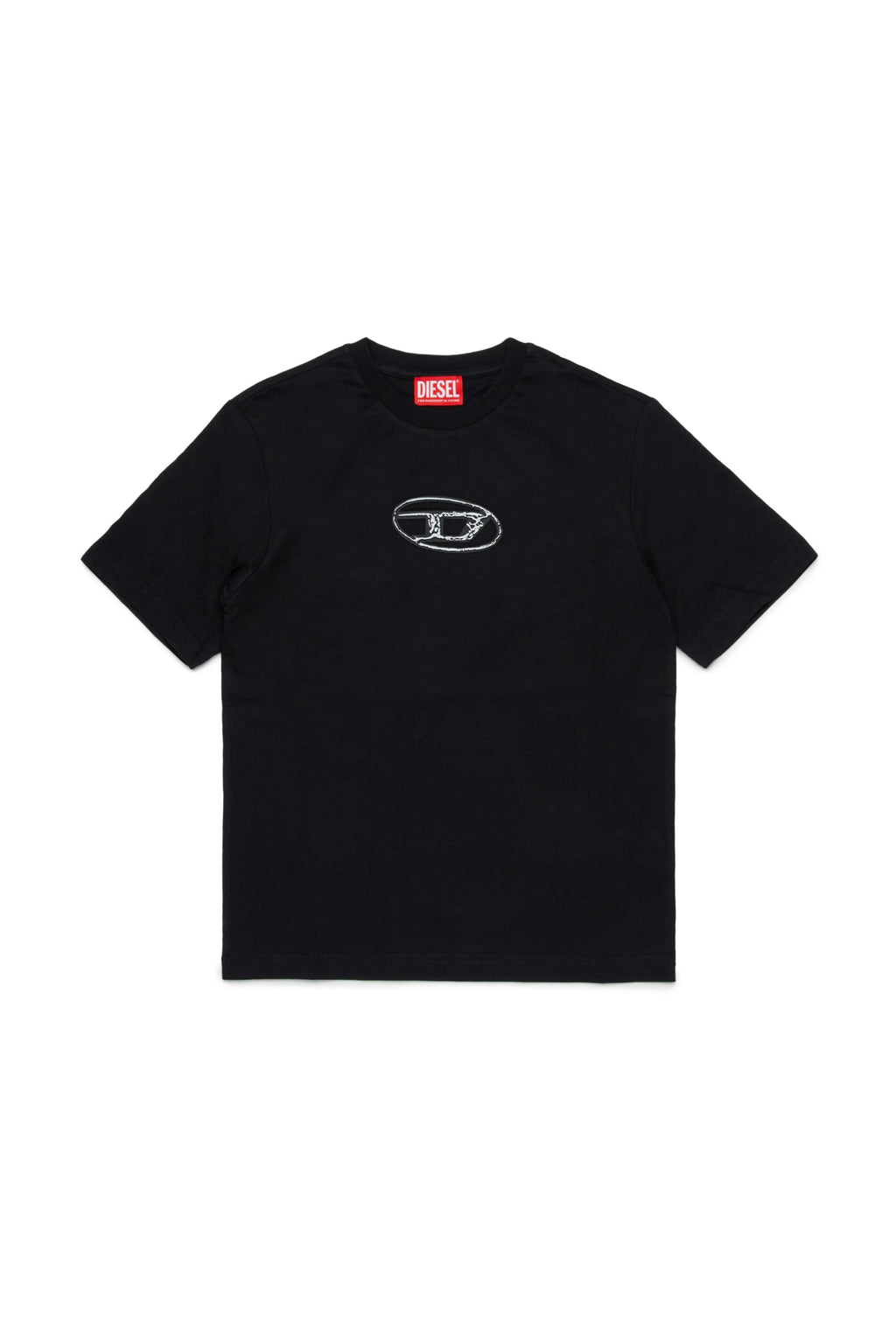 T - SHIRT NERA CON LOGO BIANCO IN RILIEVO DIESEL - Angel Luxury