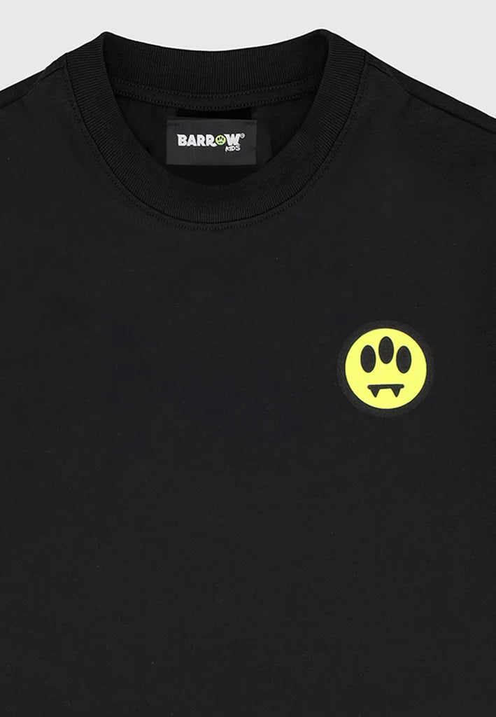 T - SHIRT NERA CON LOGO BIANCO SUL RETTRO BARROW - Angel Luxury