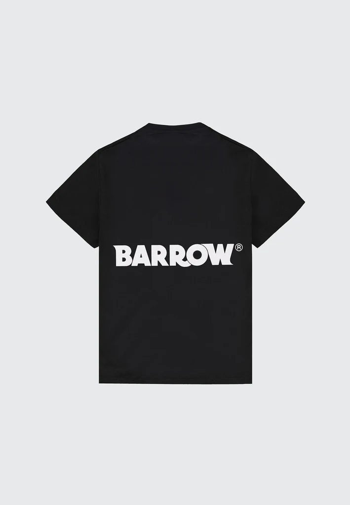 T - SHIRT NERA CON LOGO BIANCO SUL RETTRO BARROW - Angel Luxury