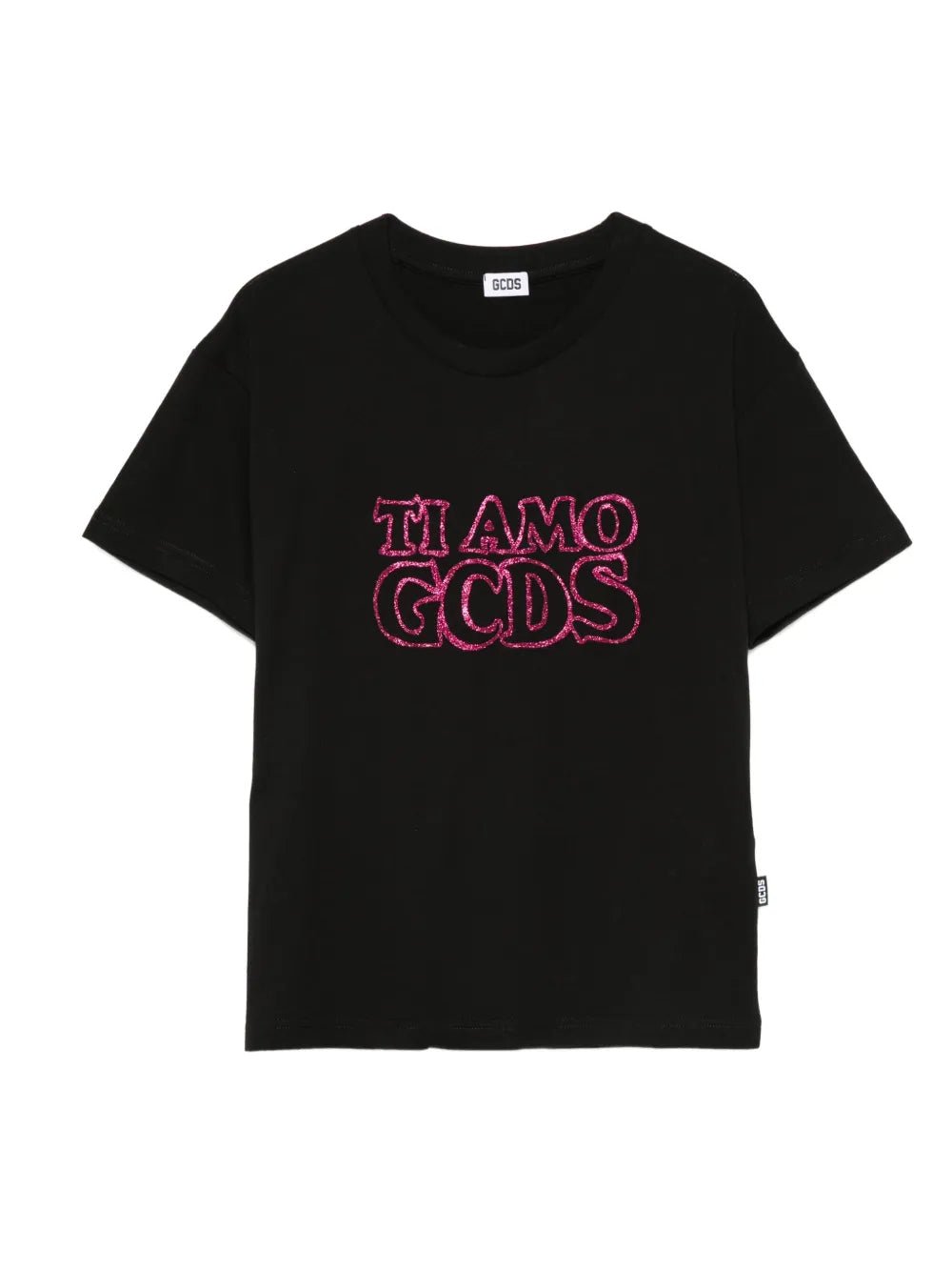 T - SHIRT NERA CON LOGO BRILLANTINATO GCDS - Angel Luxury
