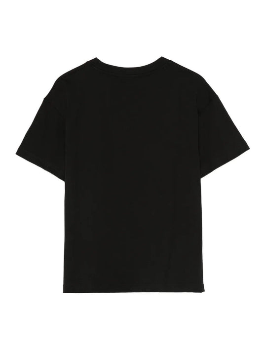T - SHIRT NERA CON LOGO BRILLANTINATO GCDS - Angel Luxury