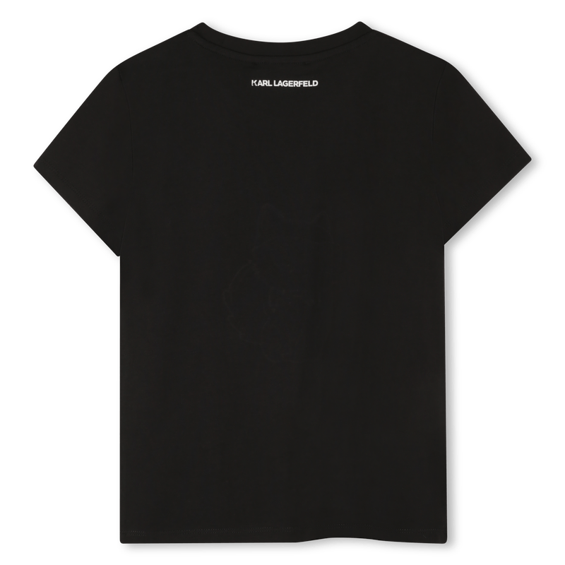 T - SHIRT NERA CON LOGO BRILLANTINATO KARL LAGERFELD - Angel Luxury