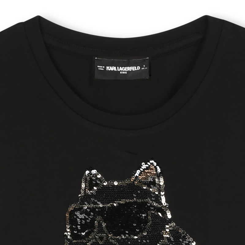 T - SHIRT NERA CON LOGO GIRABRILLA KARL LAGERFELD - Angel Luxury