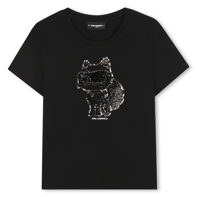 T - SHIRT NERA CON LOGO GIRABRILLA KARL LAGERFELD - Angel Luxury