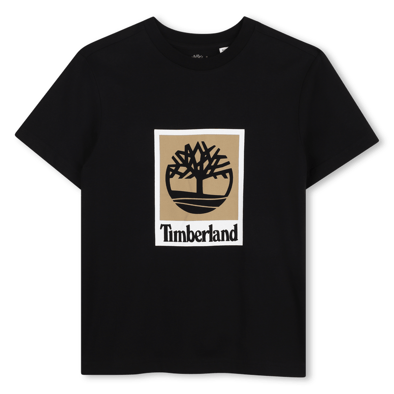 T - SHIRT NERA CON LOGO MARRONE/BIANCO TIMBERLAND - Angel Luxury