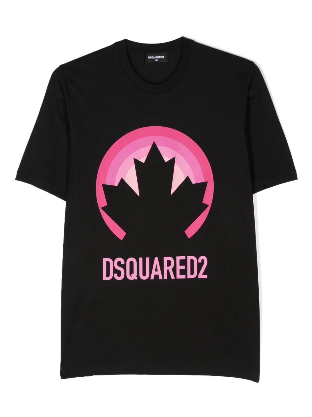 T - SHIRT NERA CON LOGO ROSA DSQUARED2 - Angel Luxury