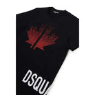 T - SHIRT NERA CON LOGO ROSSO DSQUARED2 - Angel Luxury