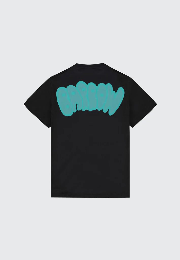 T - SHIRT NERA CON LOGO SUL RETRO VERDE BARROW - Angel Luxury
