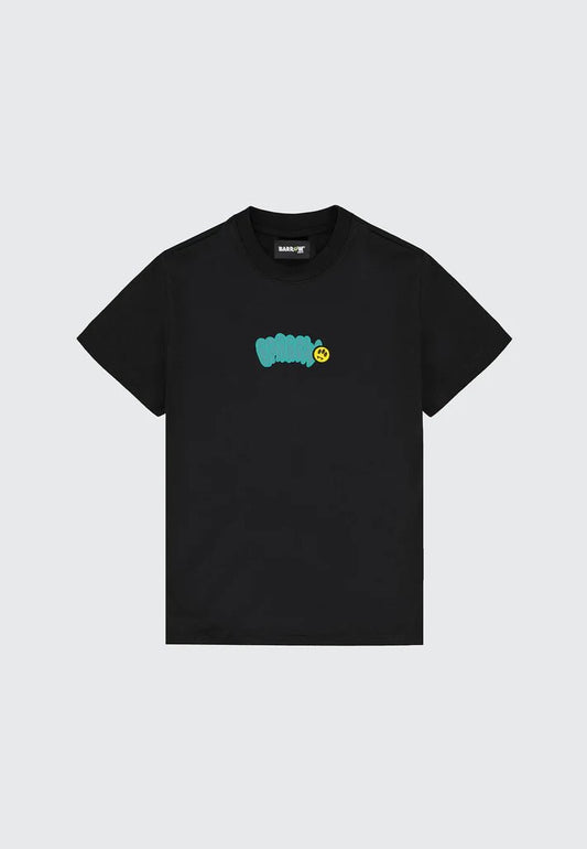 T - SHIRT NERA CON LOGO SUL RETRO VERDE BARROW - Angel Luxury