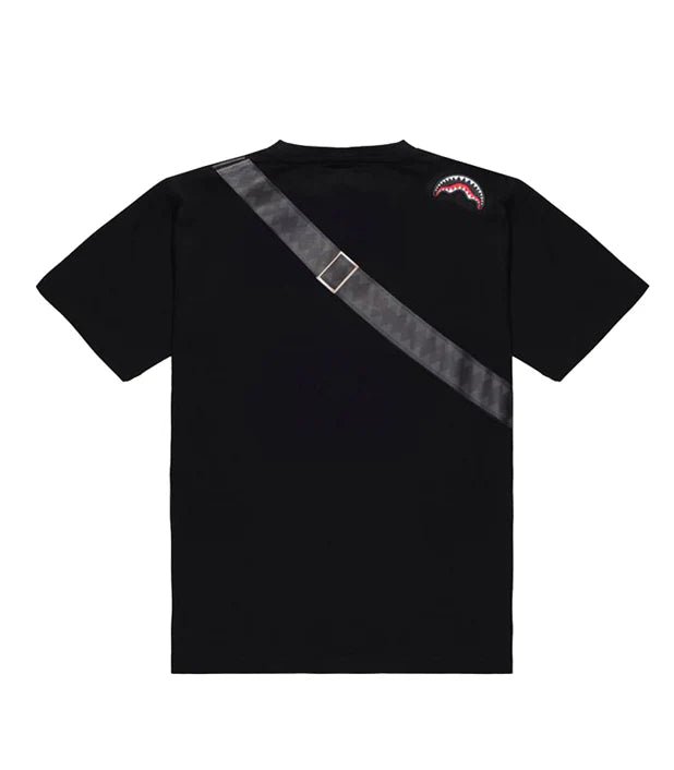 T - SHIRT NERA CON MARSUPIO SPRAYGROUND - Angel Luxury