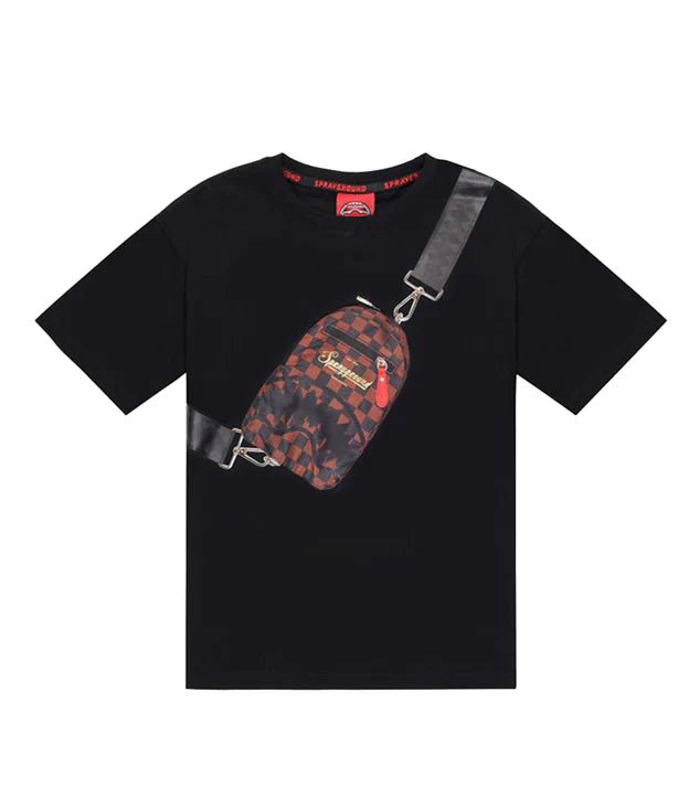 T - SHIRT NERA CON MARSUPIO SPRAYGROUND - Angel Luxury