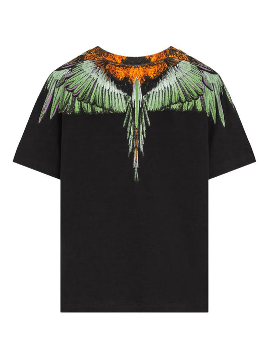 T - SHIRT NERA CON STAMPA ALI MARCELO BURLON - Angel Luxury