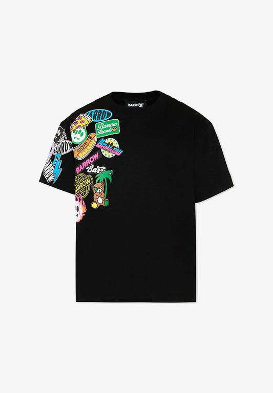 T - SHIRT NERA CON STAMPA BARROW - Angel Luxury