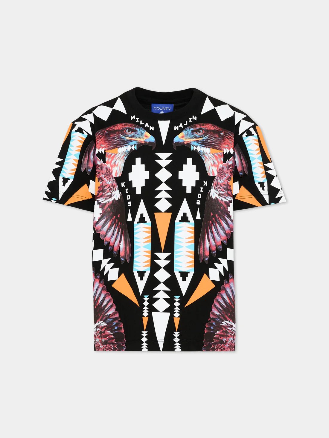 T - SHIRT NERA CON STAMPA MARCELO BURLON - Angel Luxury