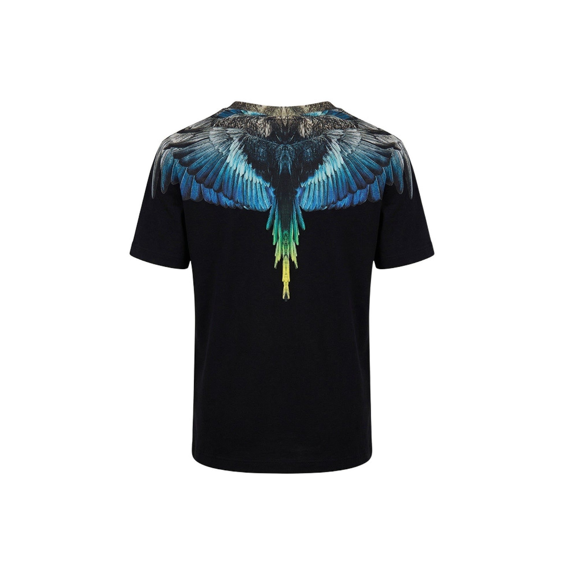 T - SHIRT NERA CON STAMPA MULTICOLOR MARCELO BURLON - Angel Luxury