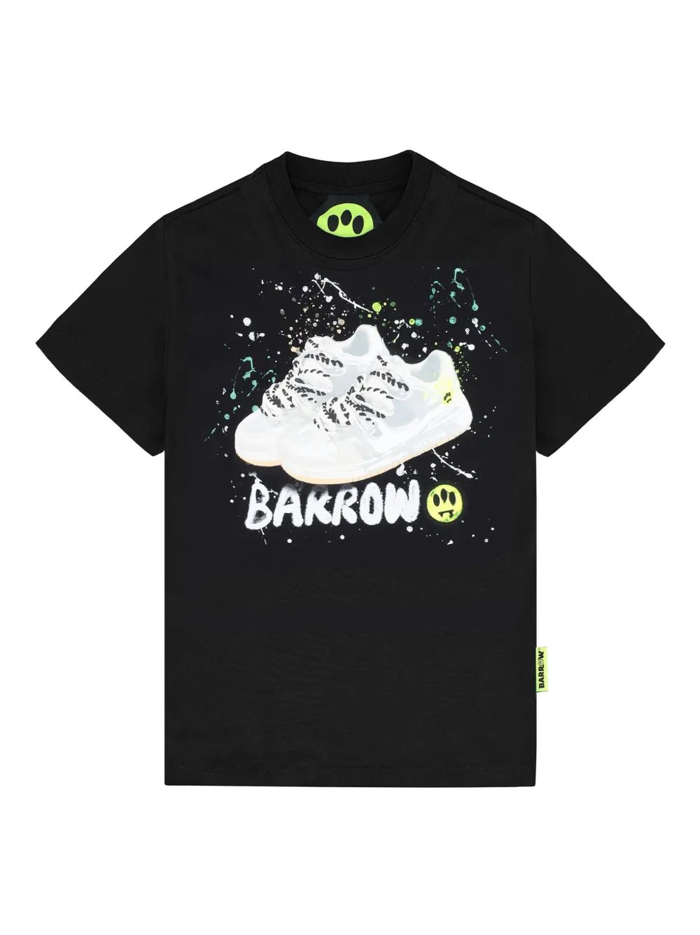 T - SHIRT NERA CON STAMPA SNEAKERS BARROW - Angel Luxury