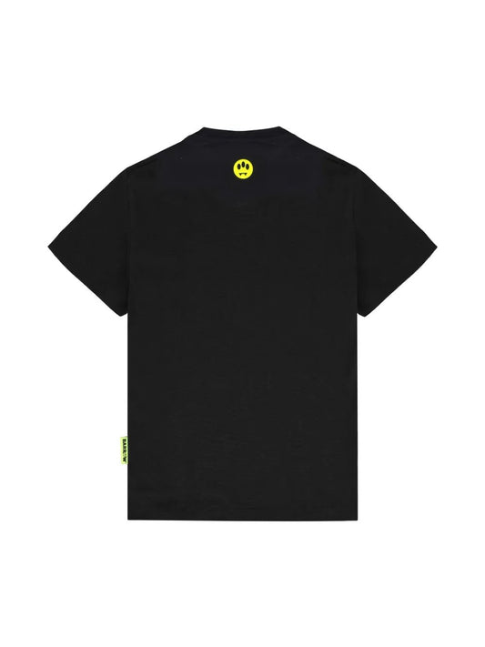 T - SHIRT NERA CON STAMPA SNEAKERS BARROW - Angel Luxury