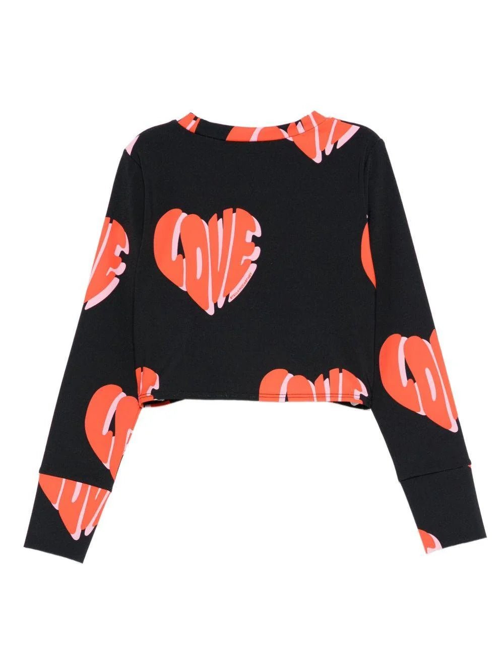 T - SHIRT NERA MANICA LUNGA CON SCRITTA LOVE STELLA MCCARTNEY - Angel Luxury