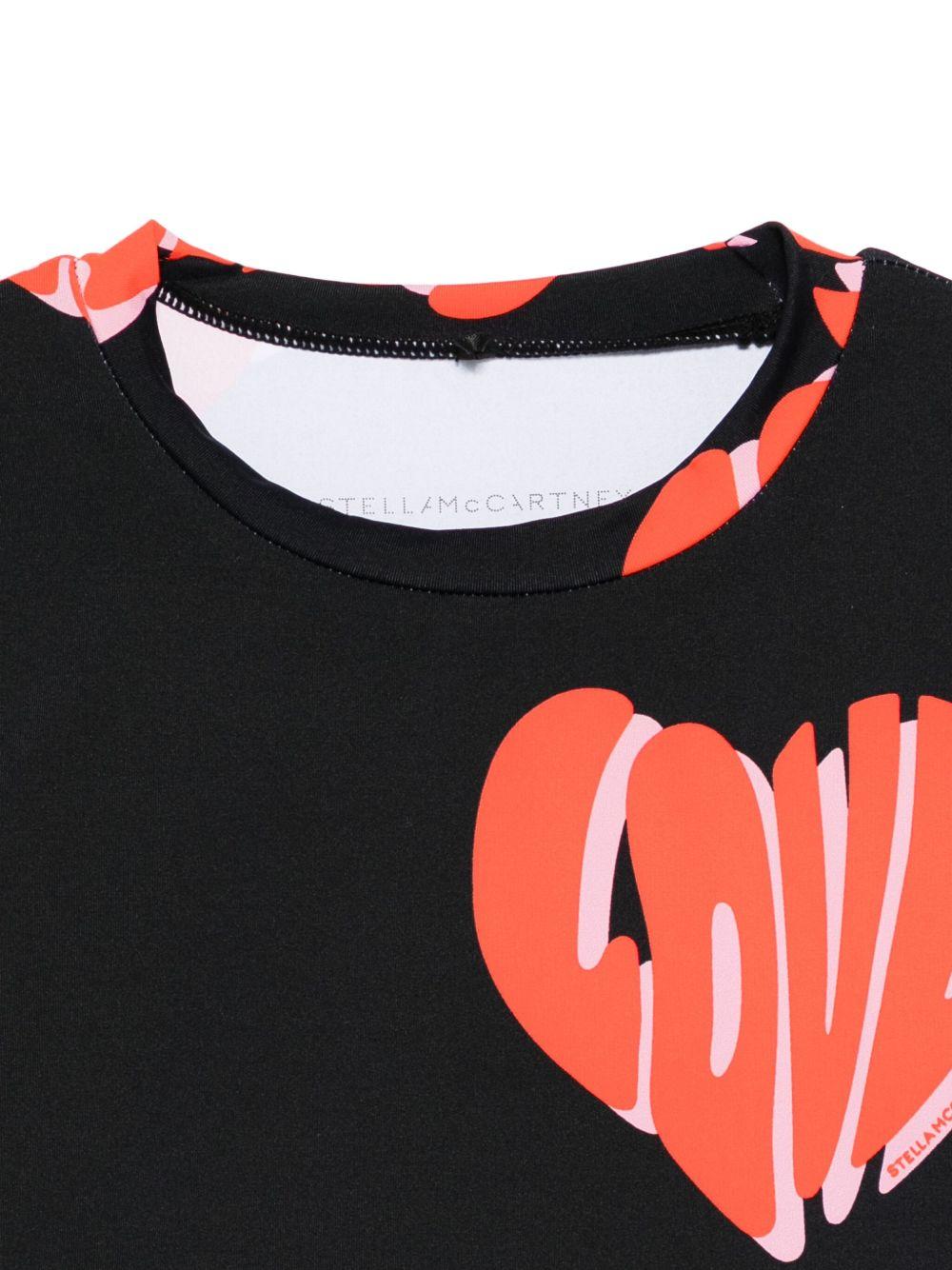 T - SHIRT NERA MANICA LUNGA CON SCRITTA LOVE STELLA MCCARTNEY - Angel Luxury