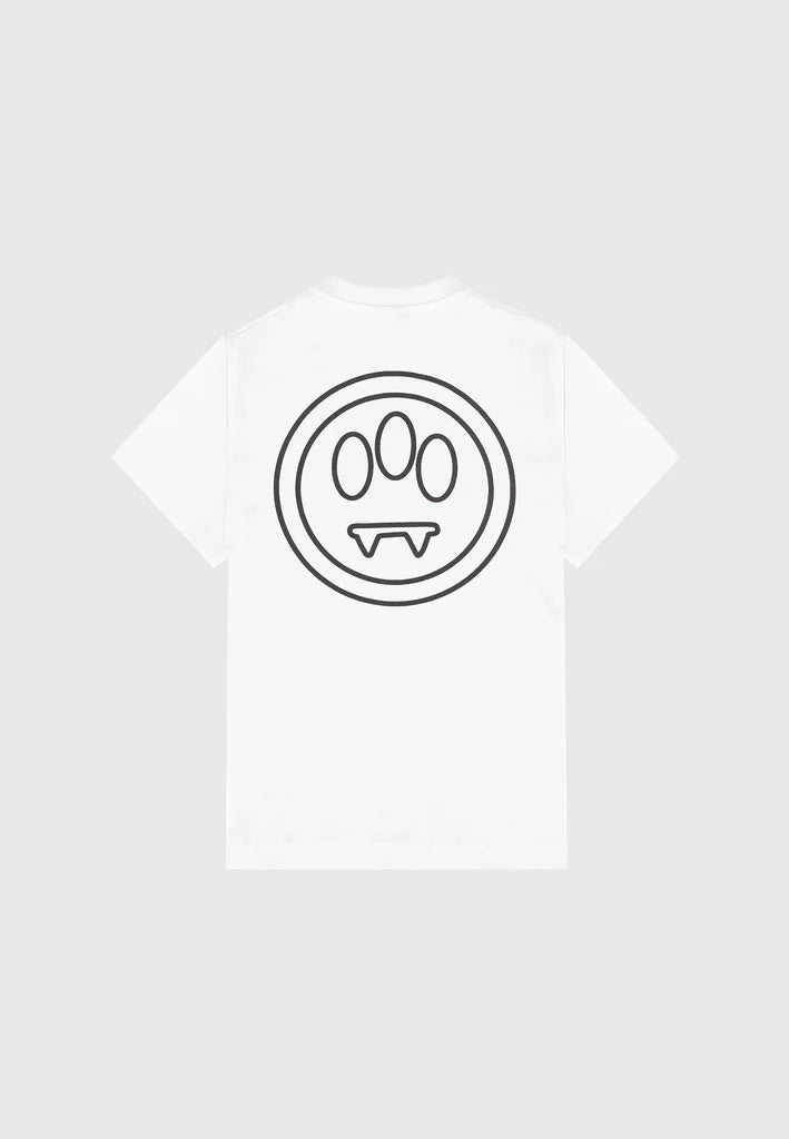 T - SHIRT NIANCA CON LOGO NERO SUL RETRO BARROW - Angel Luxury
