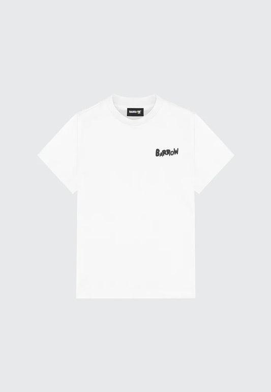 T - SHIRT NIANCA CON LOGO NERO SUL RETRO BARROW - Angel Luxury