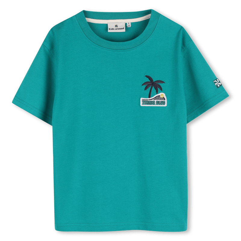 T - SHIRT OLIVA CON LOGO TENNIS CLUB KIDS AROUND - Angel Luxury