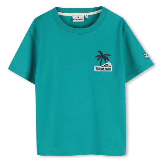 T - SHIRT OLIVA CON LOGO TENNIS CLUB KIDS AROUND - Angel Luxury