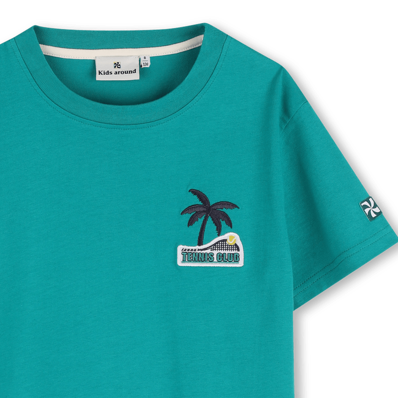 T - SHIRT OLIVA CON LOGO TENNIS CLUB KIDS AROUND - Angel Luxury