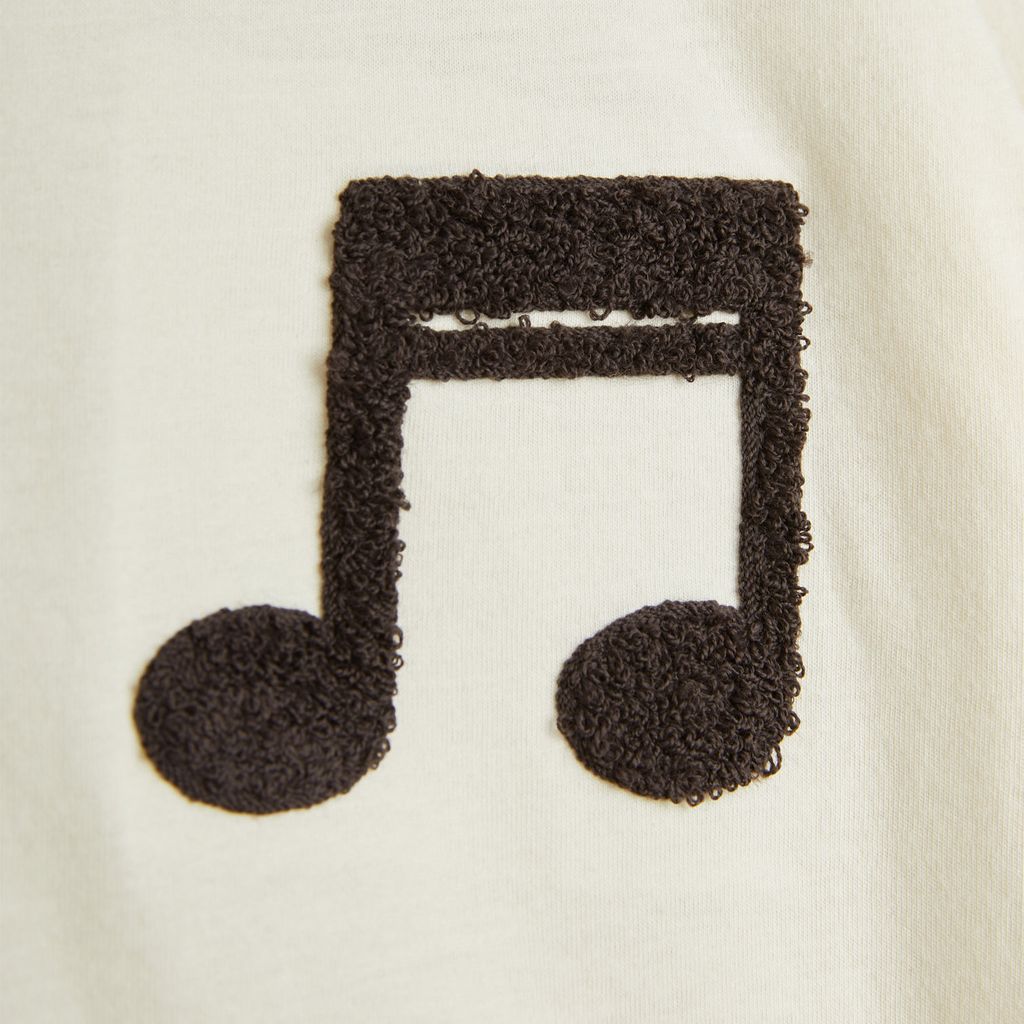 T - SHIRT PANNA CON NOTA MUSICALE IN SPUGNA MINI RODINI - Angel Luxury