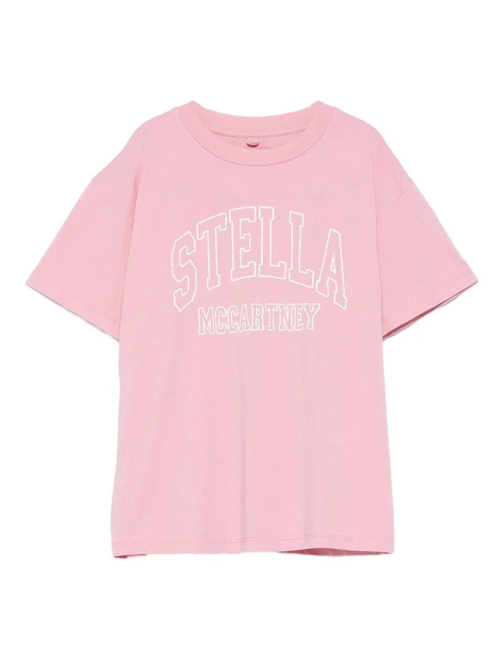 T - SHIRT ROSA CON LOGO BIANCO STELLA MCCARTNEY - Angel Luxury