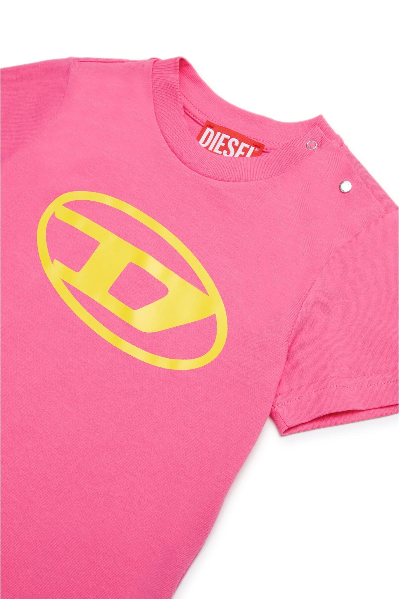 T-SHIRT ROSA CON LOGO GIALLO DIESEL - Angel Luxury