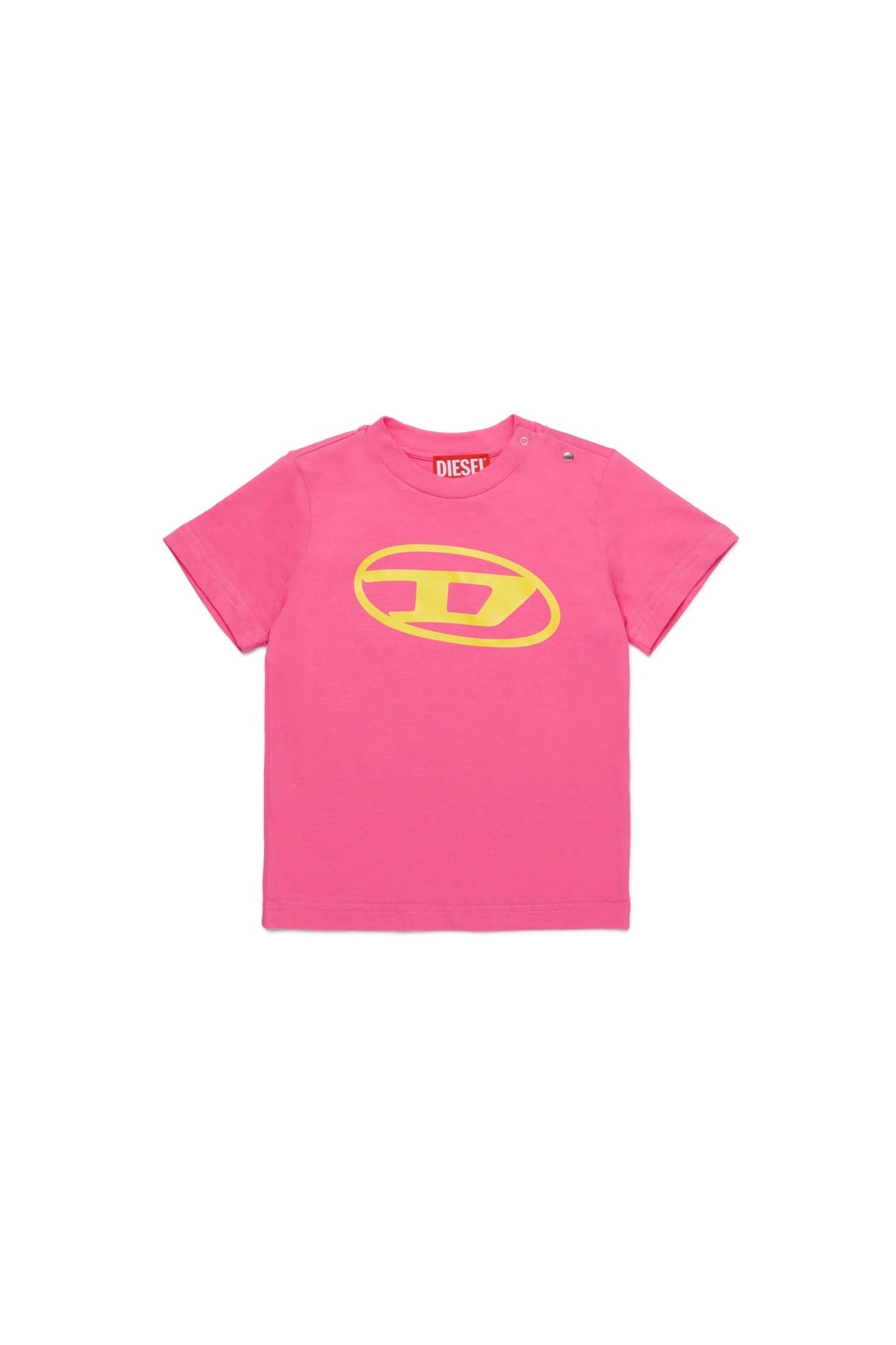 T-SHIRT ROSA CON LOGO GIALLO DIESEL - Angel Luxury