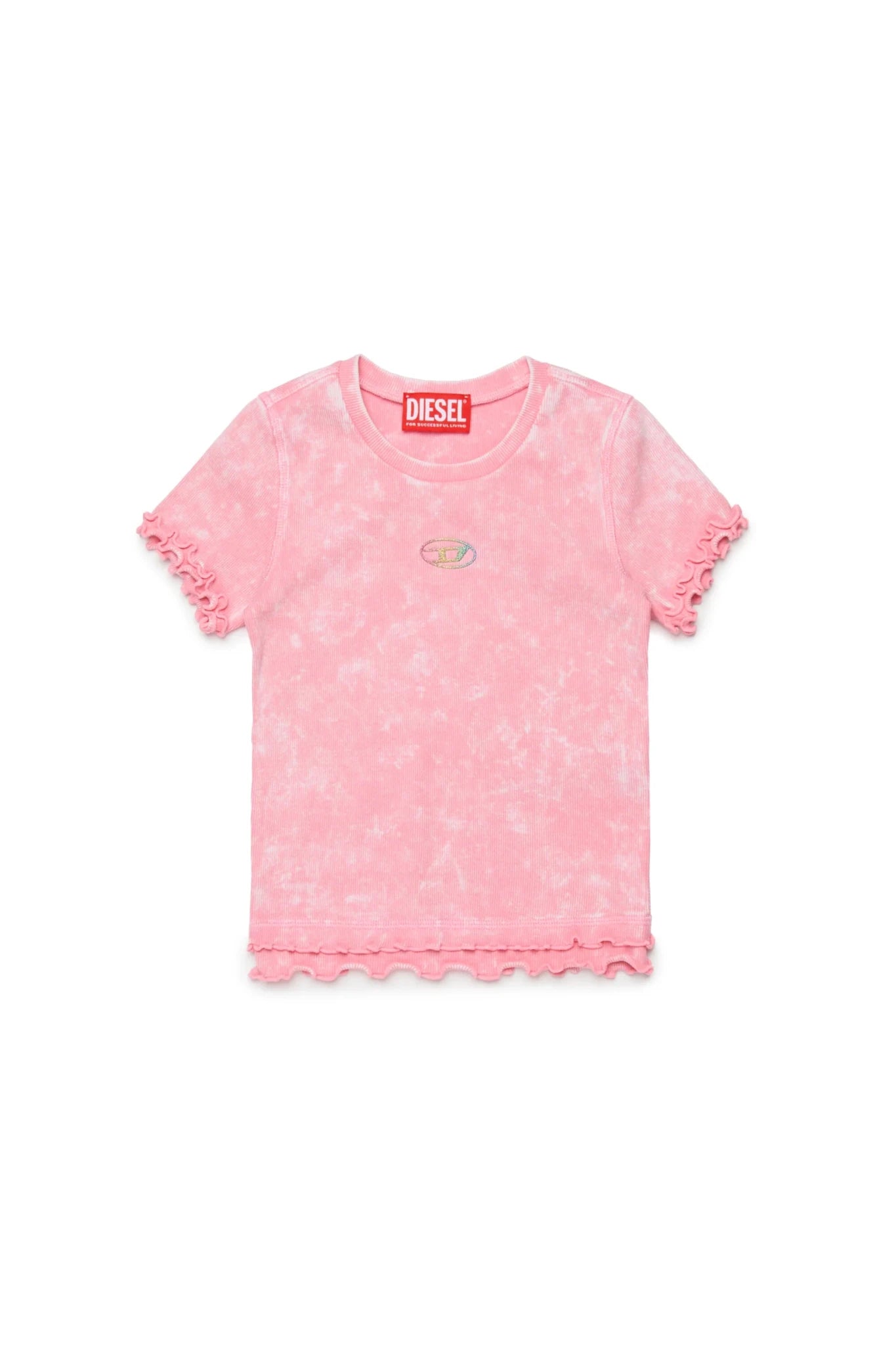 T - SHIRT ROSA CON LOGO MULTICOLOR DIESEL - Angel Luxury