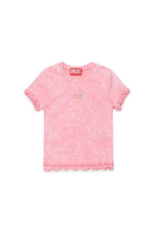 T - SHIRT ROSA CON LOGO MULTICOLOR DIESEL - Angel Luxury