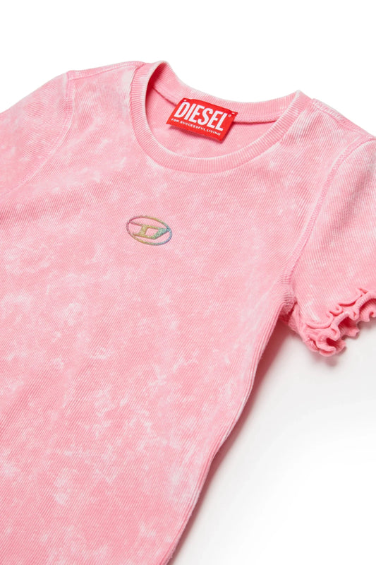 T - SHIRT ROSA CON LOGO MULTICOLOR DIESEL - Angel Luxury