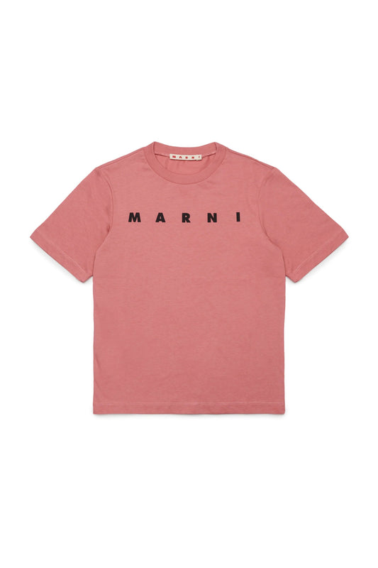 T - SHIRT ROSA CON LOGO NERO MARNI - Angel Luxury