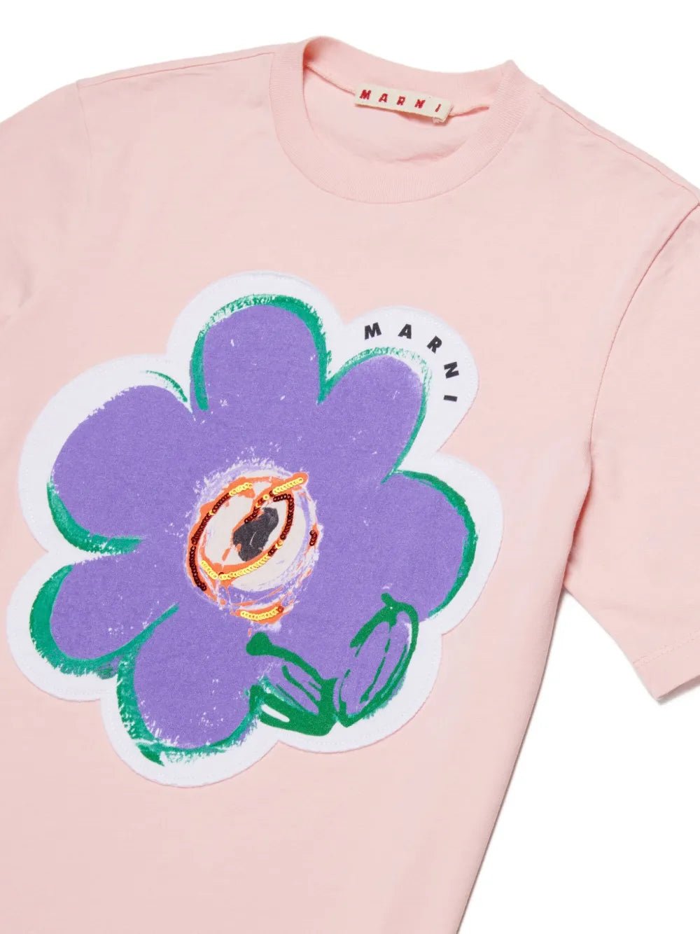T - SHIRT ROSA CON STAMPA A FIORE VIOLA MARNI - Angel Luxury