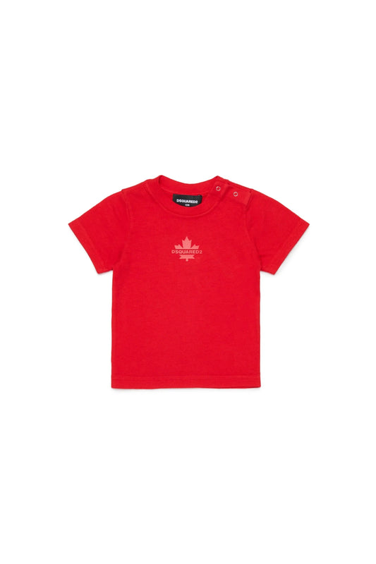T - SHIRT ROSSA CON LOGO GOMMATO DSQUARED2 - Angel Luxury