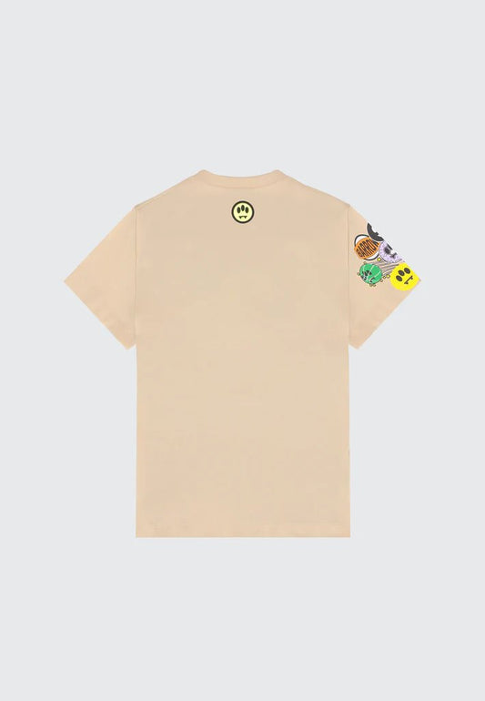 T - SHIRT SABBIA CON STAMPA E LOGO BARROW - Angel Luxury