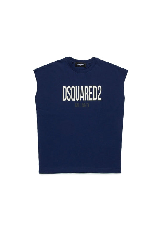 T - SHIRT SMANICATA BLU DSQUARED2 - Angel Luxury